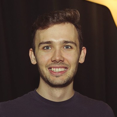Ivan Agafonov, smiling